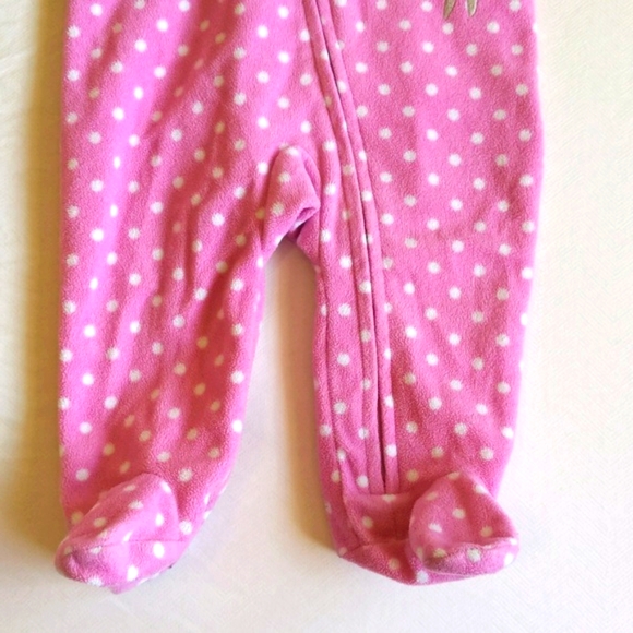 simple joys carter's fleece zipper footie sleeper pajamas 3-6 months baby girl - Picture 6 of 7